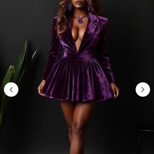 Elegant Purple Velvet Dress